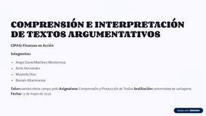 Comprension E Interpretacion De Textos Argumentativos