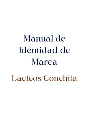 Manual Identidad De Marca - Lácteos Conchita