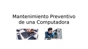 Mantenimiento Preventivo De Una Computadora