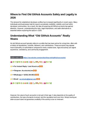 Top 11 Sites For Old Git Hub Accounts Access & Resources In 2026