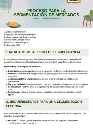 2 Proceso Para La Segmentación De Mercados