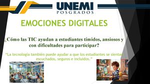 Emociones Digitales: cómo las TIC ayudan a estudiantes tímidos, ansiosos y con dificultades para participar