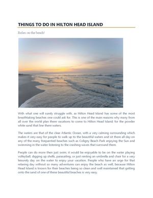 Things To Do In Hilton Head Island