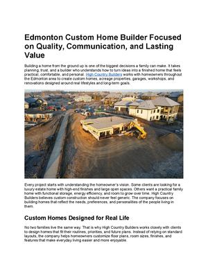 Edmonton Custom Home Builder Focused On Quality, Communication, And Lasting Value
