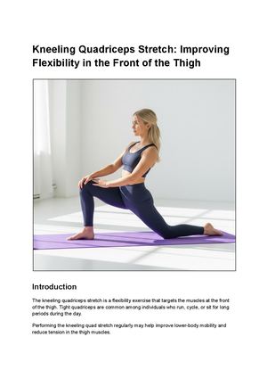 Kneeling Quadriceps Stretch Improving Flexibility In The Front Of The Thigh