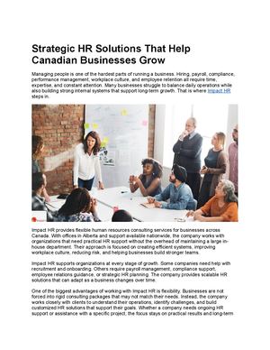 Strategic Hr Solutions That Help Canadian Businesses Grow
