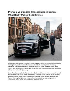 Premium Vs Standard Transportation In Boston What Really Makes The Difference