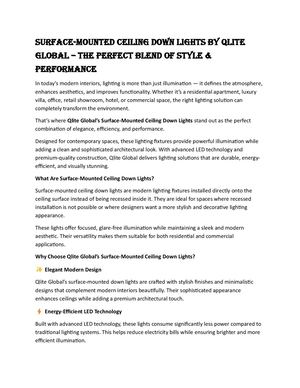 Surface Mounted Ceiling Down Lights By Qlite Global – The Perfect Blend Of Style & Performance