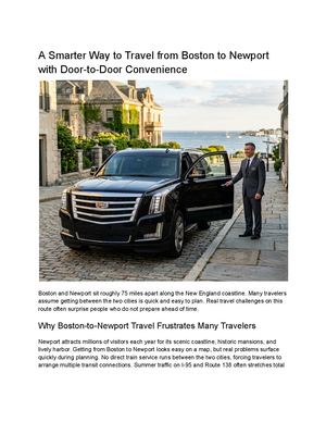 A Smarter Way To Travel From Boston To Newport With Door To Door Convenience