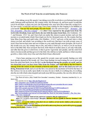 2025.07.27 - The Word of God from the seventh Sunday after Pentecost