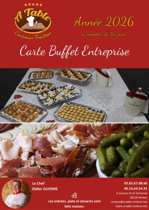 Carte Buffet Entreprise 2026 2