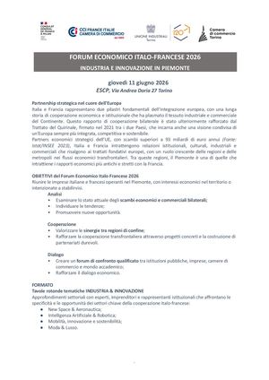 Programma Forum Economico Italo Francese 2026 Docx
