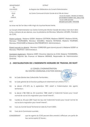 DEL 2026 27 INSTAURATION INDEMNITES NUIT