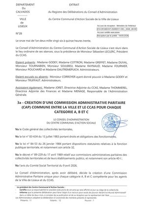 DEL 2026 28 CREATION COMMISSION ADMINISTRATIVE PARITAIRE