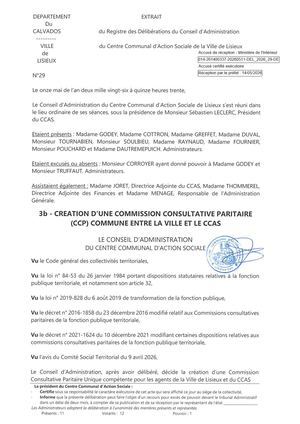 DEL 2026 29 CREATION COMMISSION CONSULTIVE PARITAIRE