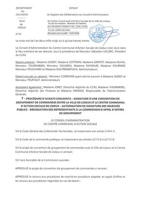 DEL 2026 34 GROUPEMENT DE COMMANDES VILLE CCAS