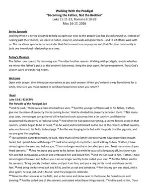 Walking With The Prodigal May 17 2026