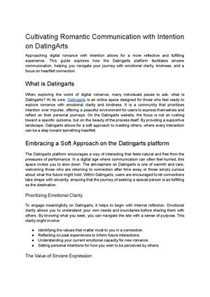 Intentional Romantic Communication: A Guide to Datingarts