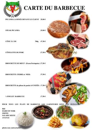 CARTE DU BARBECUE