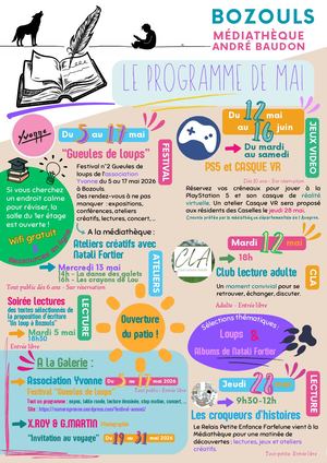 Programme des animations mensuelles