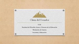 Clima del Ecuador