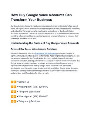 How Buy Google Voice Accounts Can Transform Your Business