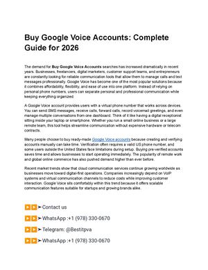 Buy Google Voice Accounts Complete Guide For 2026