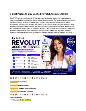 7 Best Places To Buy Verified Revolut Accounts Online