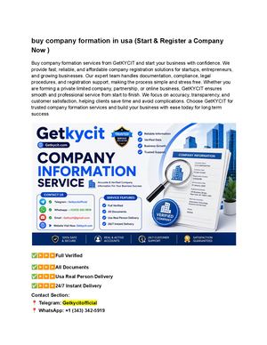 Buy Company Formation In Usa (Start & Register A Company Now )
