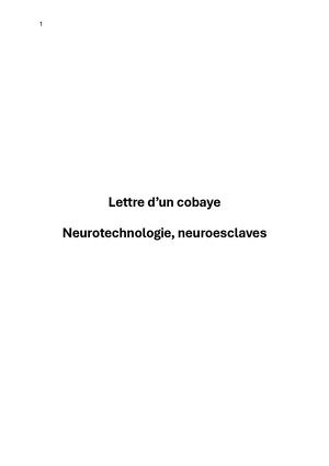 Lettre D Un Cobaye Neurotechnologies Neuroesclaves