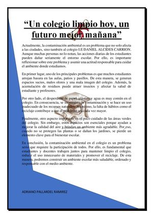 Un Colegio Limpio Hoy