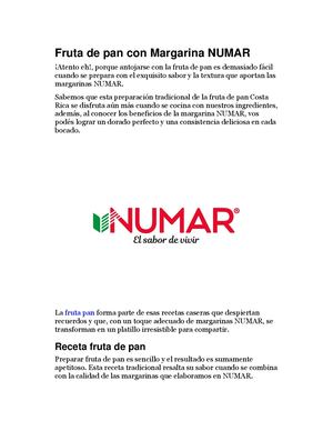 Fruta De Pan Con Margarina Numar