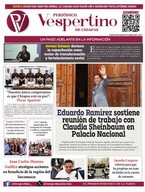 Periodico El Vespertino De Chiapas 14 De Mayo