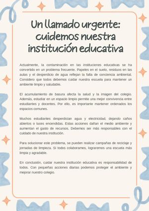 Cuidemos nuestra I.E.