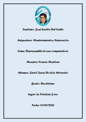 Desensamble De Una Computadora