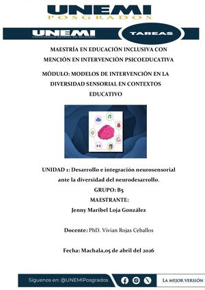 Modelos De Intervención En La Diversidad Sensorial En Contextos Educativo