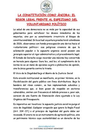 La Constitución Como ÁNcora