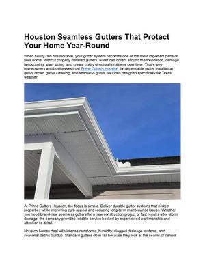 Houston Seamless Gutters That Protect Your Home Year Round
