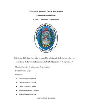 Avance del Informe de Proyectos