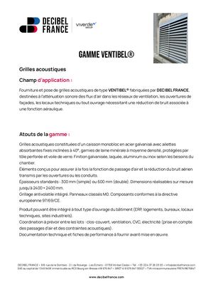 Gamme VENTIBEL® - DECIBEL FRANCE