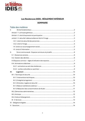 Règlement Intérieur