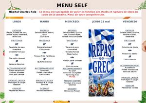 Menu Self Cfx S3 18 22 Mai