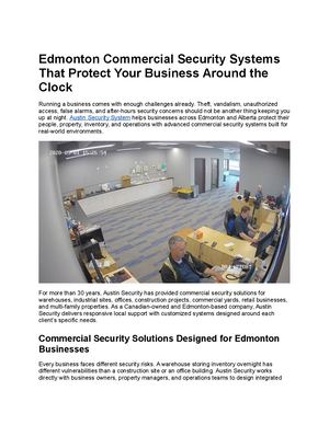 Edmonton Commercial Security Systems That Protect Your Business Around The Clock