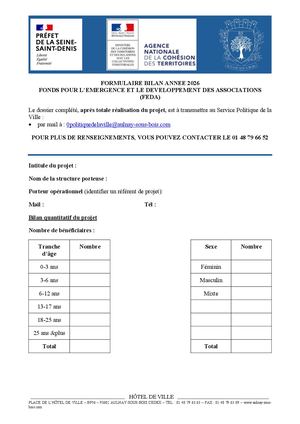 Formulaire de bilan