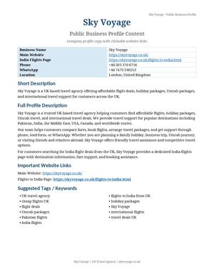 Sky Voyage Profile Public Sharing