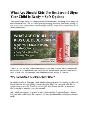 What Age Should Kids Use Deodorant