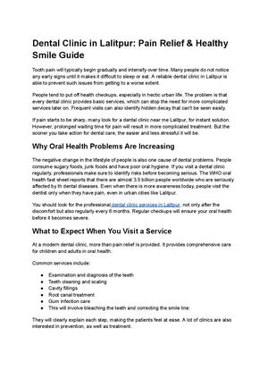 Dental Clinic In Lalitpur Pain Relief & Healthy Smile Guide