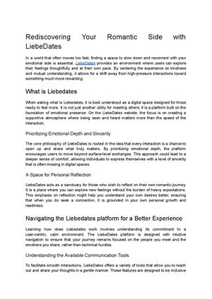Rediscovering Your Romantic Side with LiebeDates