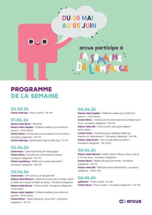 Programme semaine de l'enfance 2026