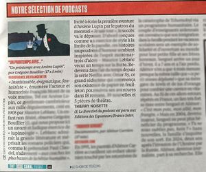 Un printemps avec Arsène Lupin, Grégoire Bouillier / France Inter - Les Equateurs